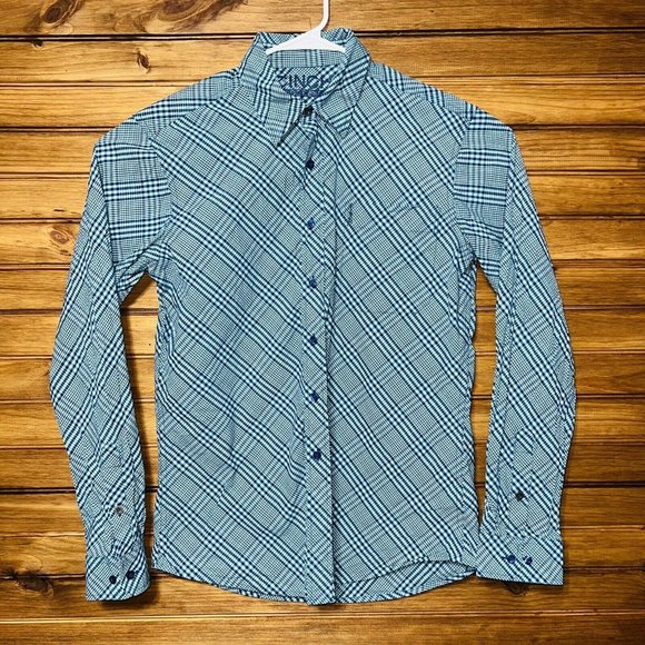Cinch Other - Cinch Western Shirt Mens Size Small Checkered Plaid 100% Cotton Modern Fit Blue